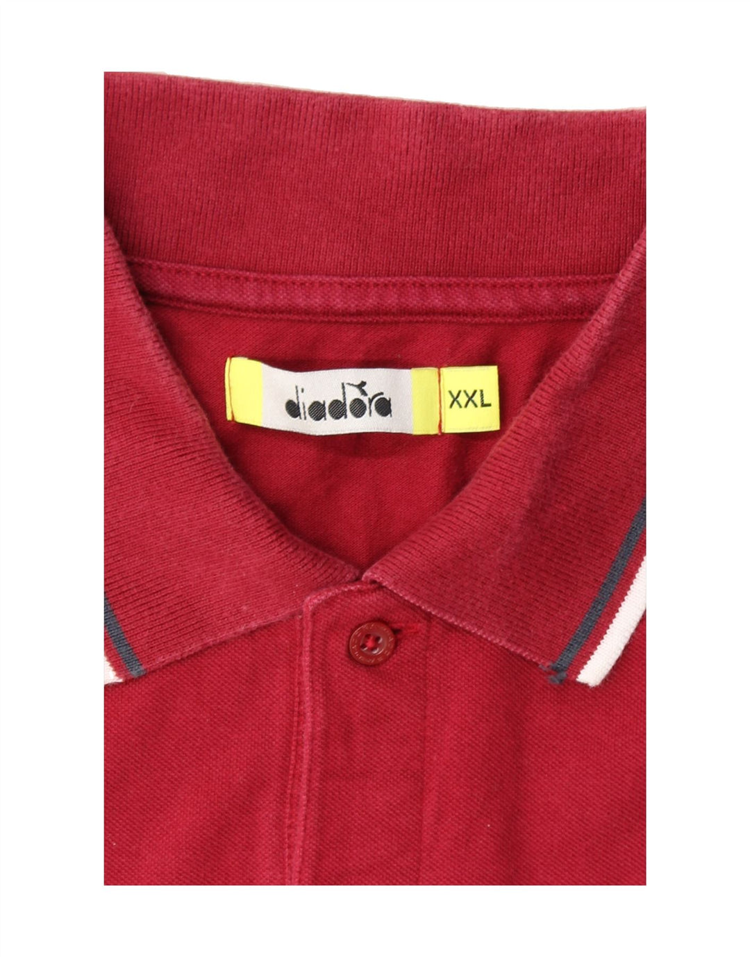 DIADORA Mens Polo Shirt 2XL Red Cotton Vintage Diadora and Second-Hand Diadora from Messina Hembry 