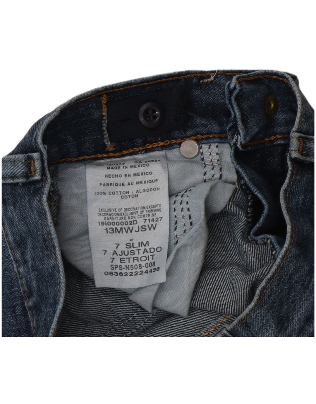 Wrangler Boys Slim Jeans 6-7 år W22 L23 Blå Bomuld