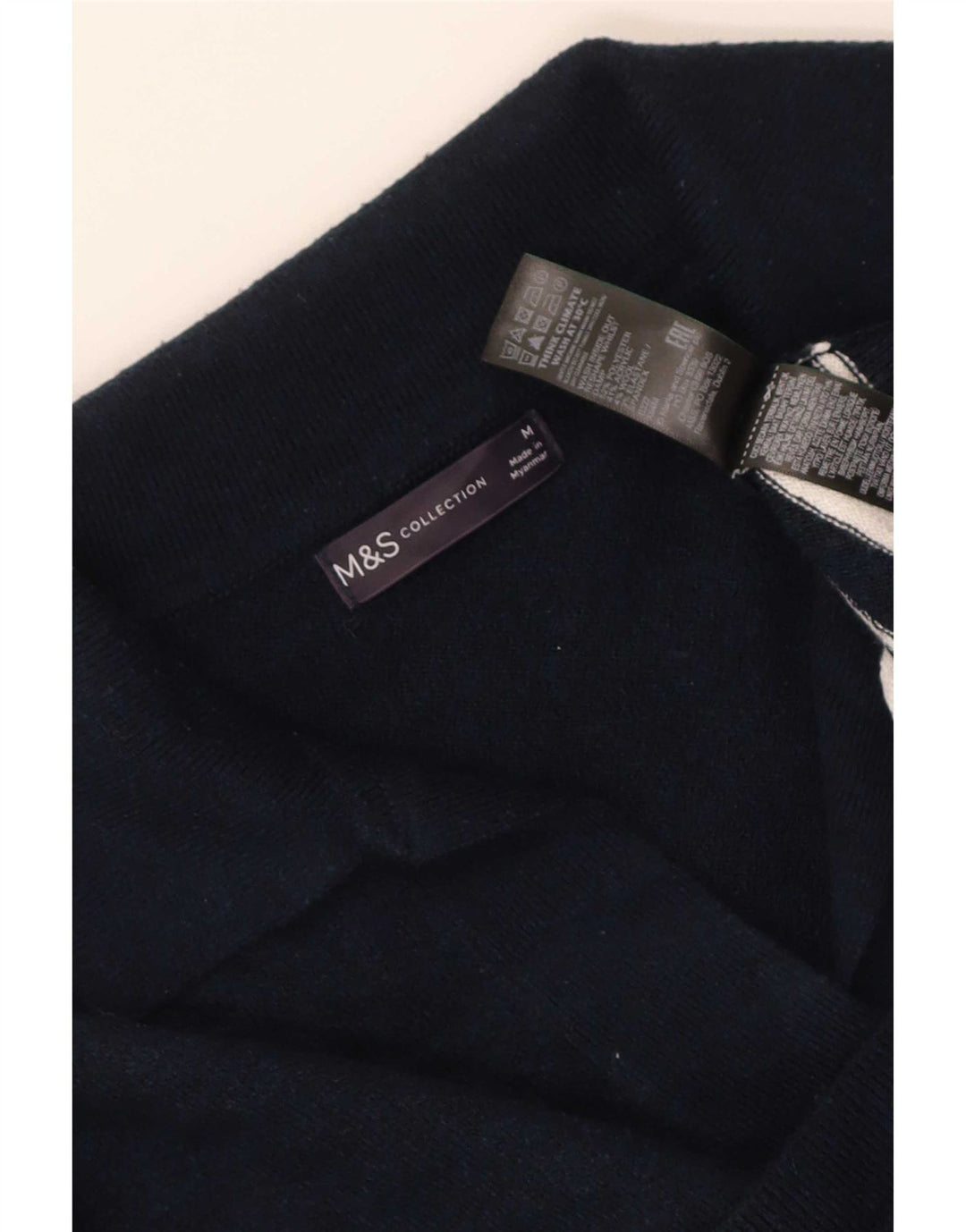 Marks & Spencer Dame Polo Neck Jumper Sweater UK 14 Medium Navy Blue