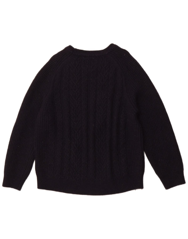 Fat Face Dame Crew Neck Jumper Sweater UK 22 3XL Navy Blue Wool