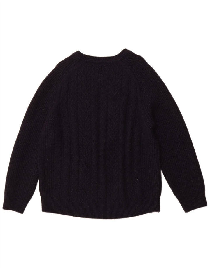 Fat Face Dame Crew Neck Jumper Sweater UK 22 3XL Navy Blue Wool