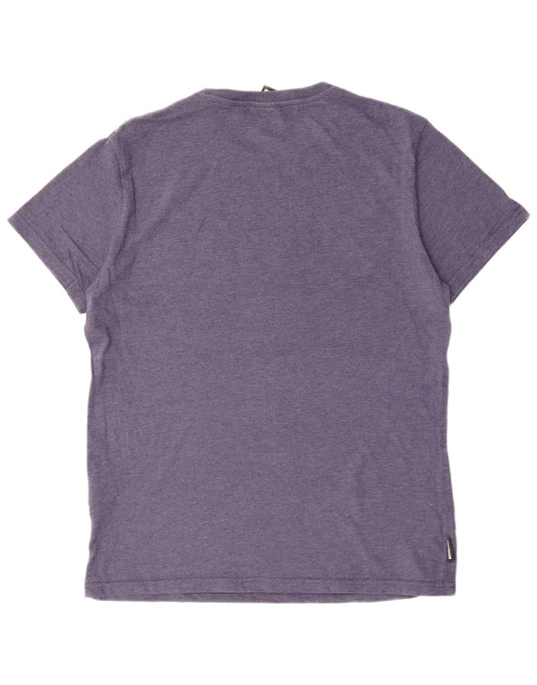 SUPERDRY Herre grafisk T-shirt Top XL Blå Bomuld