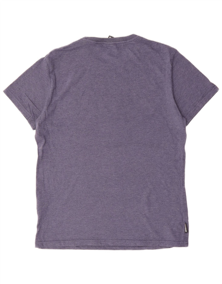 SUPERDRY Herre grafisk T-shirt Top XL Blå Bomuld