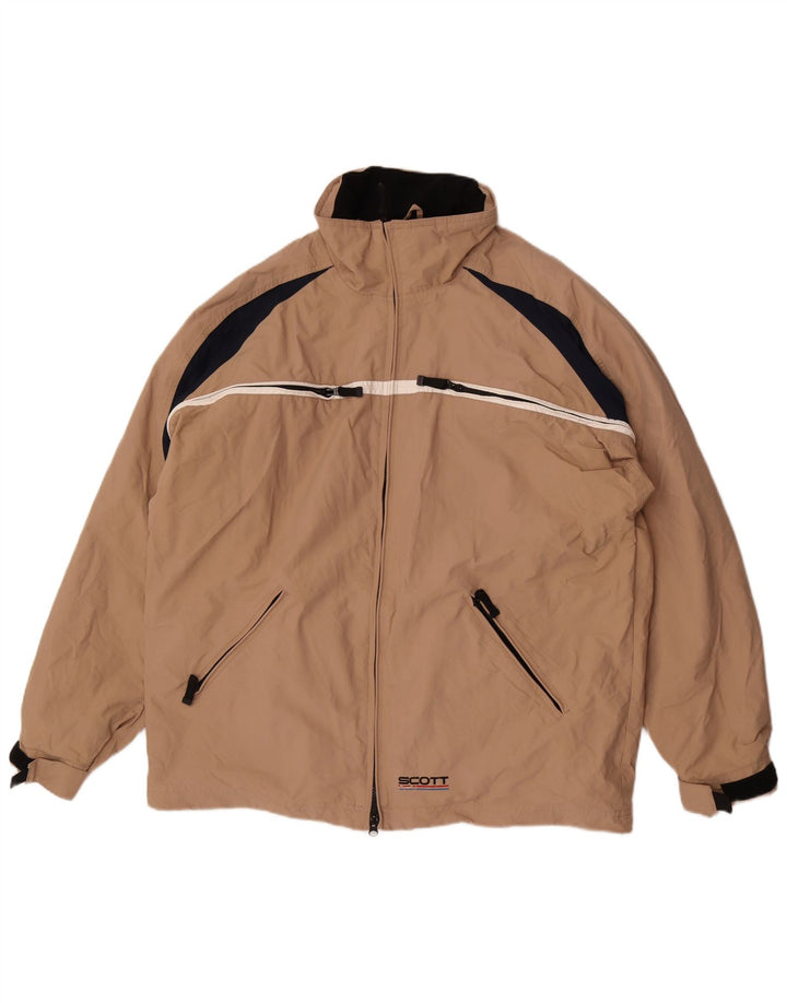 Scott Herre Loose Fit regnjakke UK 40 Large Beige Colourblock Nylon