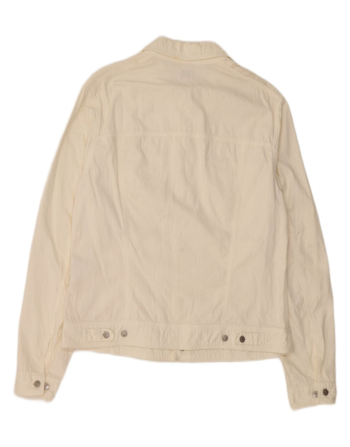 CALVIN KLEIN Herre denimjakke UK 38 Medium White Bomuld