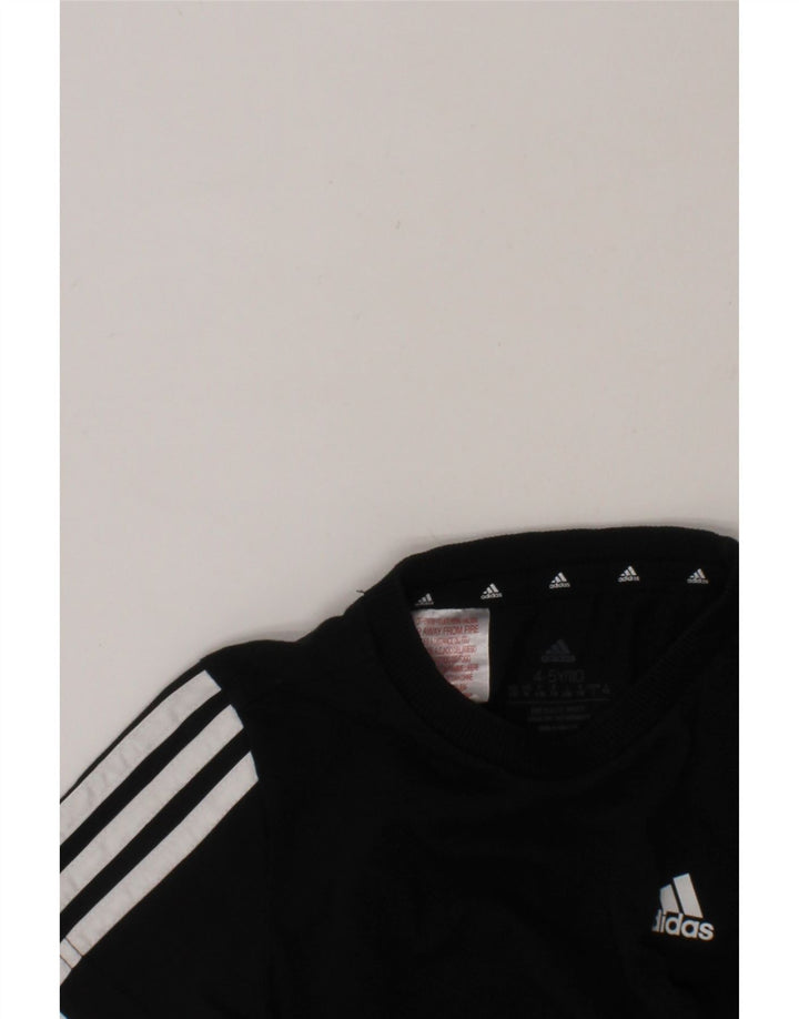 ADIDAS Boys T-Shirt Top 4-5 Years Black Cotton Vintage Adidas and Second-Hand Adidas from Messina Hembry 