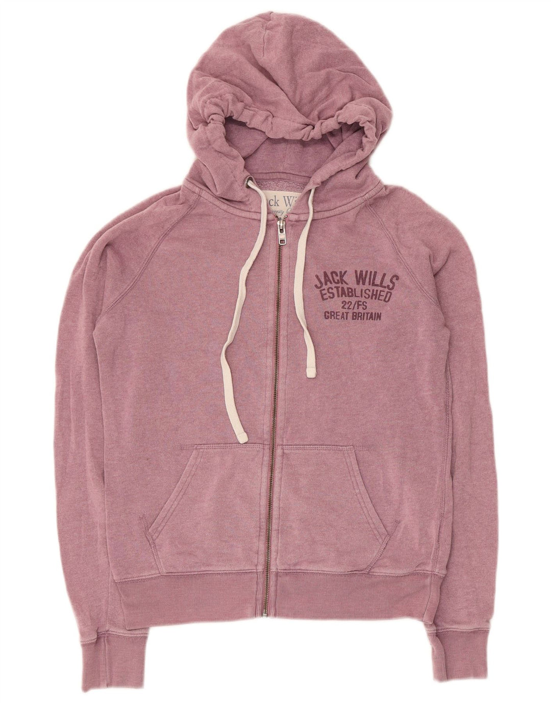 Jack Wills Dame Grafisk Hættetrøje Sweater UK 10 Lille Pink Polyester