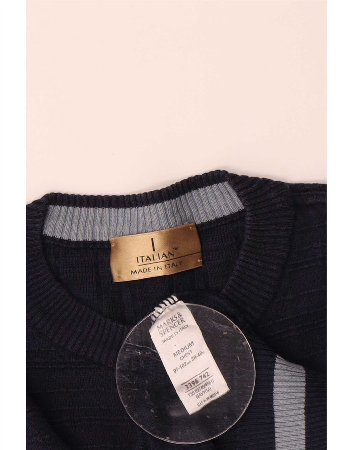 Marks & Spencer Herre sweater med rund hals, medium marineblå bomuld