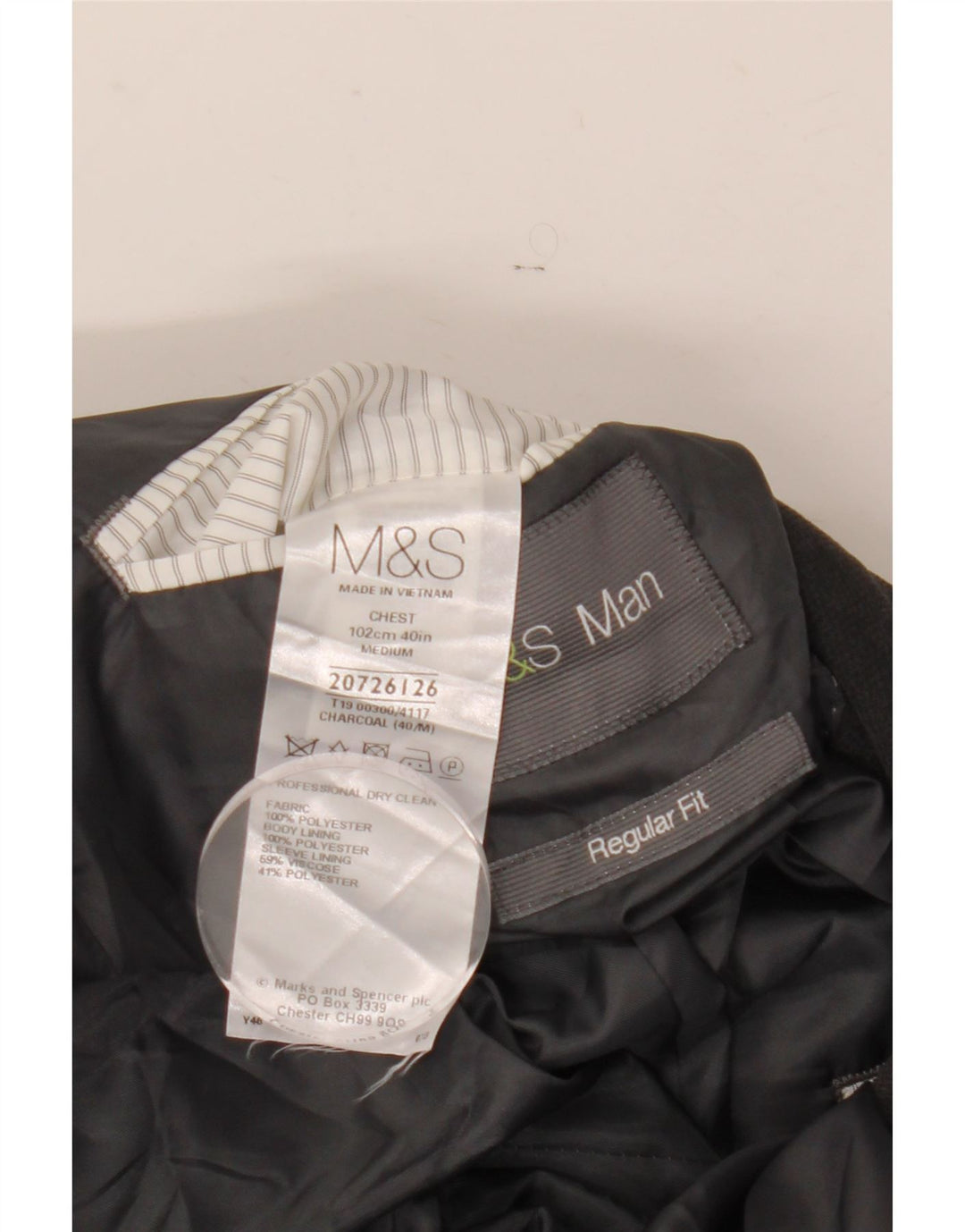 Marks & Spencer Herre 2-knap Regular Fit Blazer Jacket UK 40 Large Grå