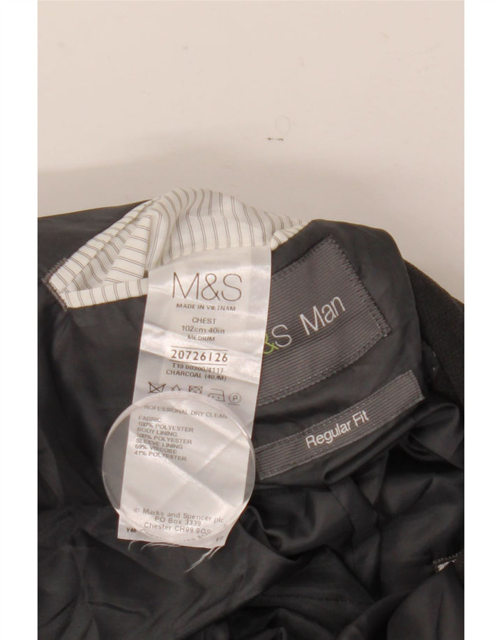 Marks & Spencer Herre 2-knap Regular Fit Blazer Jacket UK 40 Large Grå
