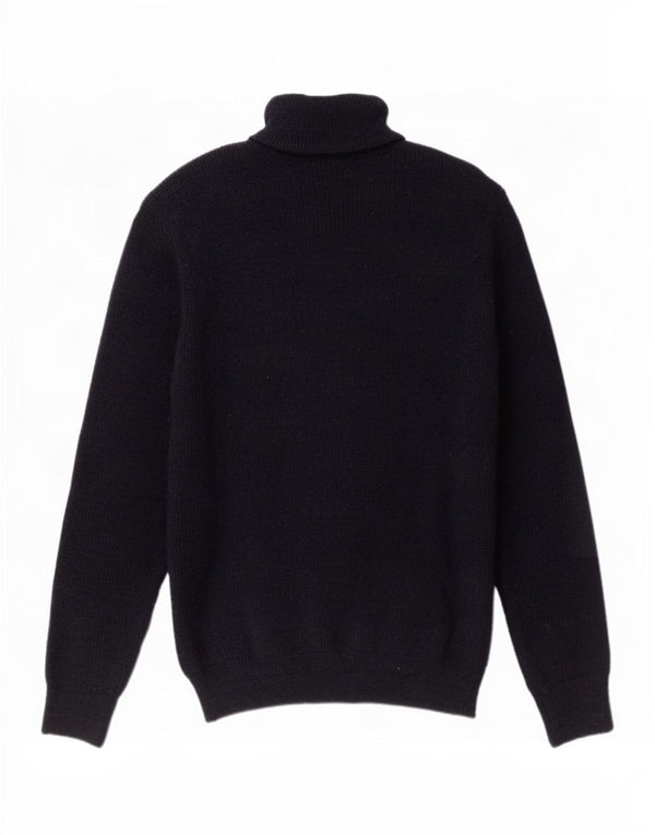 Vintage sweater med lynlås til mænd mellem marineblå uld