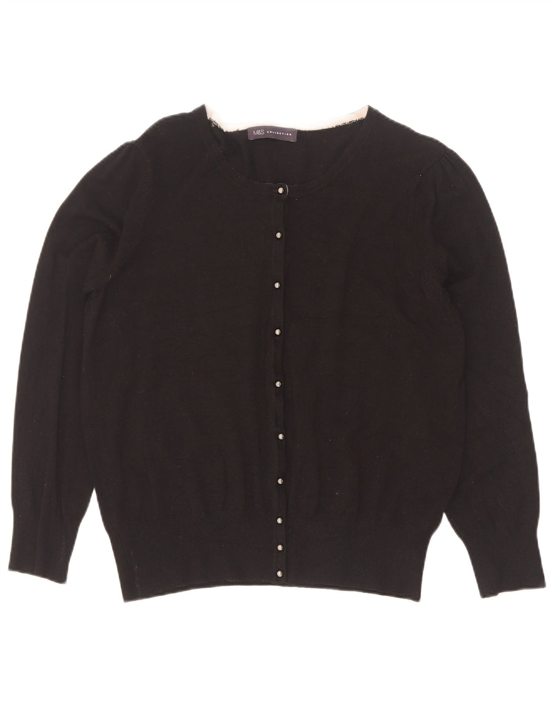 Marks & Spencer Dame Cardigan Sweater UK 16 Large Black Viscose