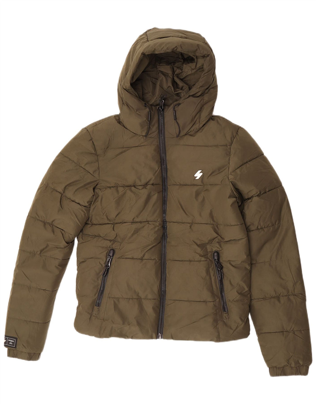 Superdry Herre hættepolstret jakke UK 36 Small Khaki Polyester