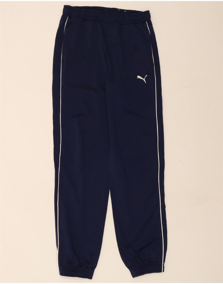 PUMA Mens Tracksuit Trousers Joggers Small Navy Blue Polyester