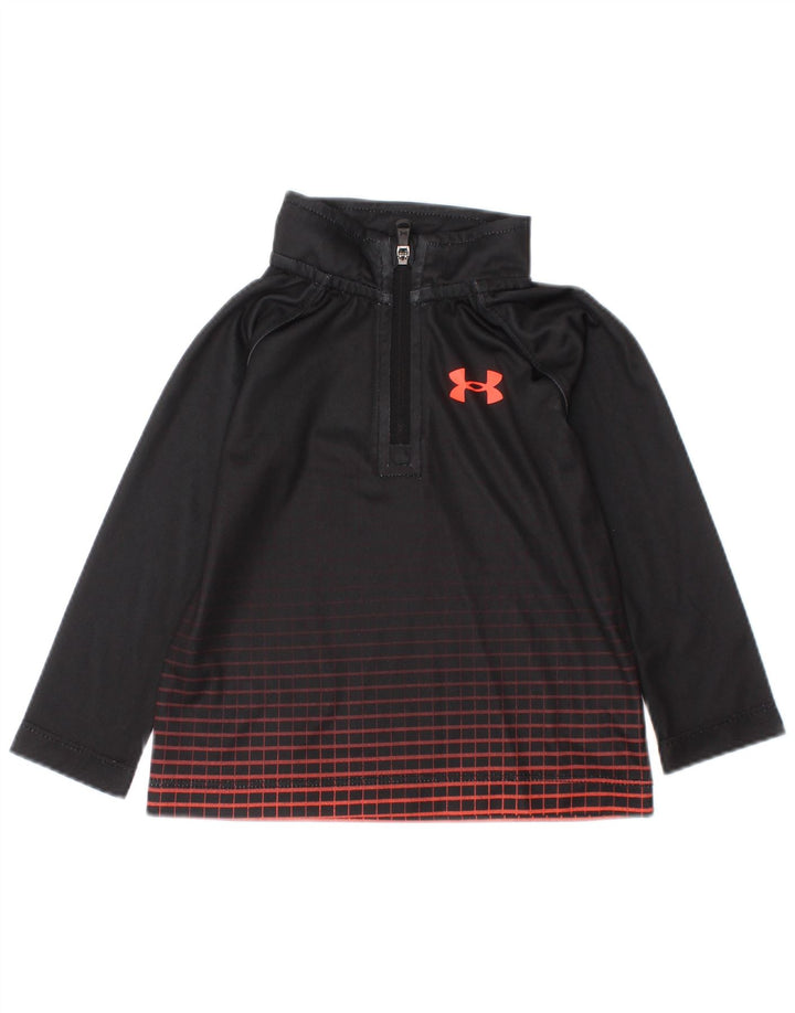 UNDER ARMOUR Baby Drenge Pullover Træningsdragt Top 6-9 måneder Sort Geometrisk