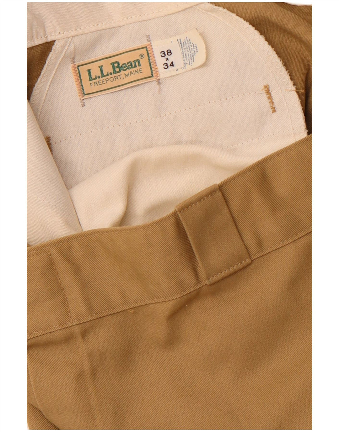 L.L.BEAN Straight Chino Bukser til mænd W38 L34 Beige Polyester