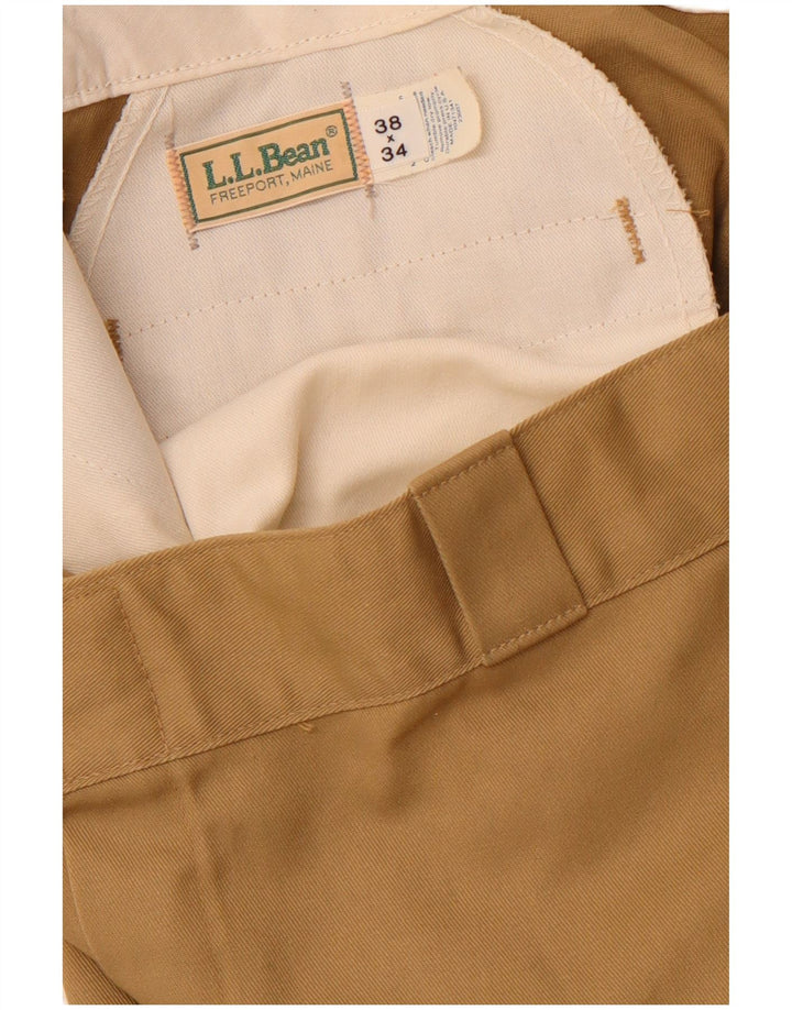L.L.BEAN Straight Chino Bukser til mænd W38 L34 Beige Polyester