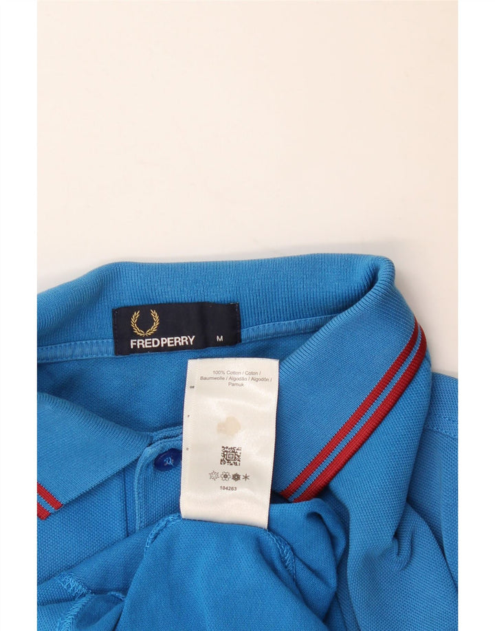Fred Perry herre poloshirt mellemblå stribet bomuld