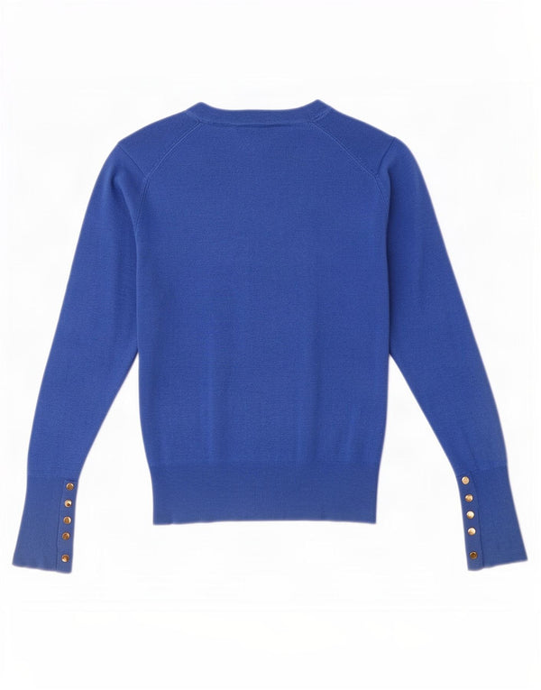 Zara Womens Boat Neck Jumper Sweater UK 12 Medium Blue Viscose