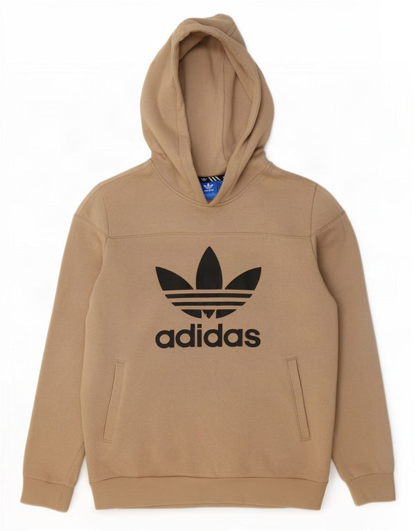 Adidas Grafisk hættetrøje til drenge 15-16 år Beige bomuld