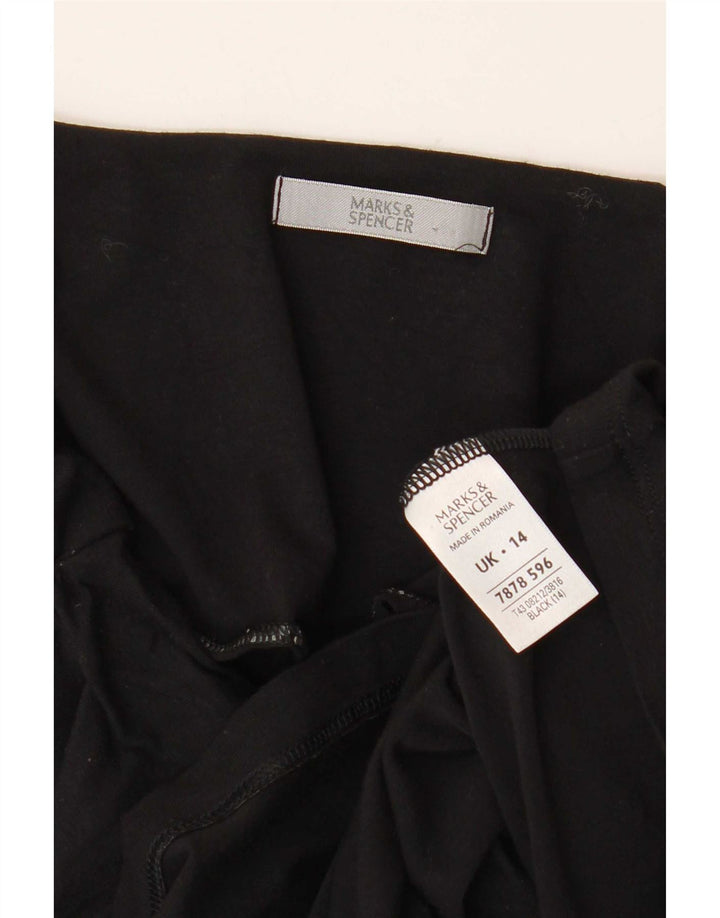Marks & Spencer Dame Crop Cami Top UK 14 Medium Black Viscose