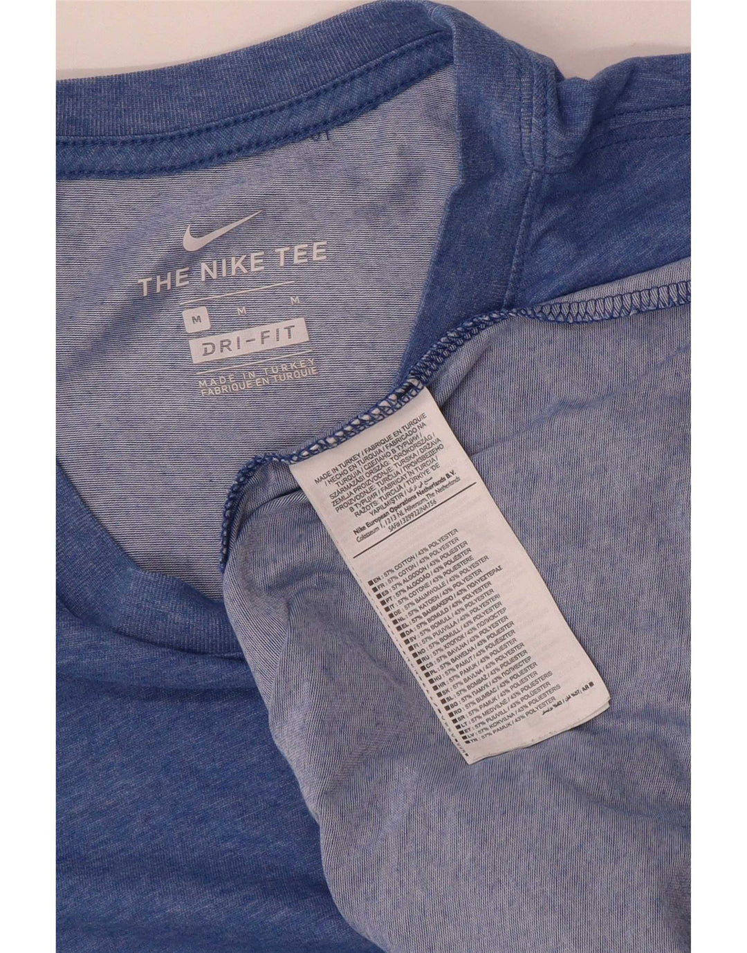 Nike Herre Dri Fit T-shirt Top Medium Blue Flecked Bomuld