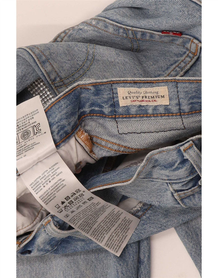 Levi's Dame 501 Distressed Straight Jeans W29 L28 Blå Bomuld