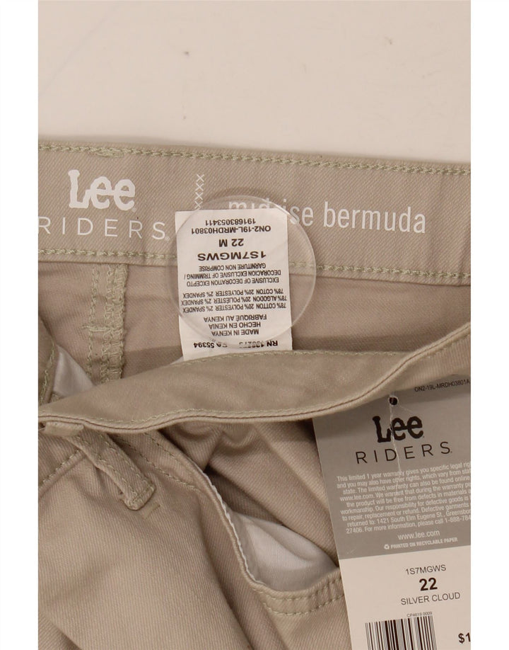 LEE kvinders ryttere mellemhøje bermudashorts US 22 3XL W44 beige bomuld
