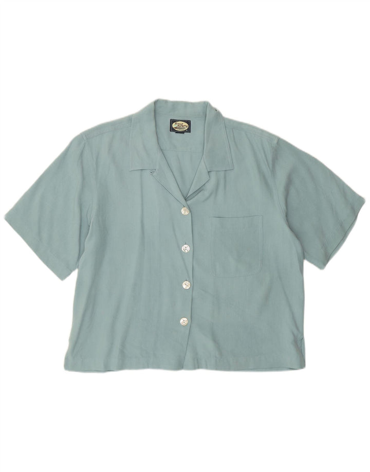 Tommy Bahama kortærmet skjorte til kvinder UK 12 Medium turkis sildeben