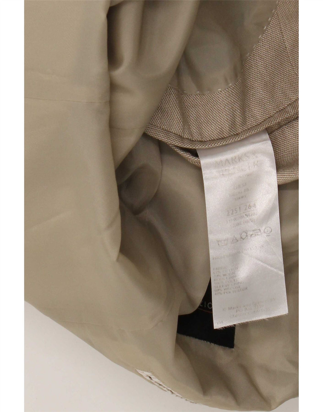 Marks & Spencer Herre 2-knaps blazerjakke UK 40 Medium Beige Bomuld