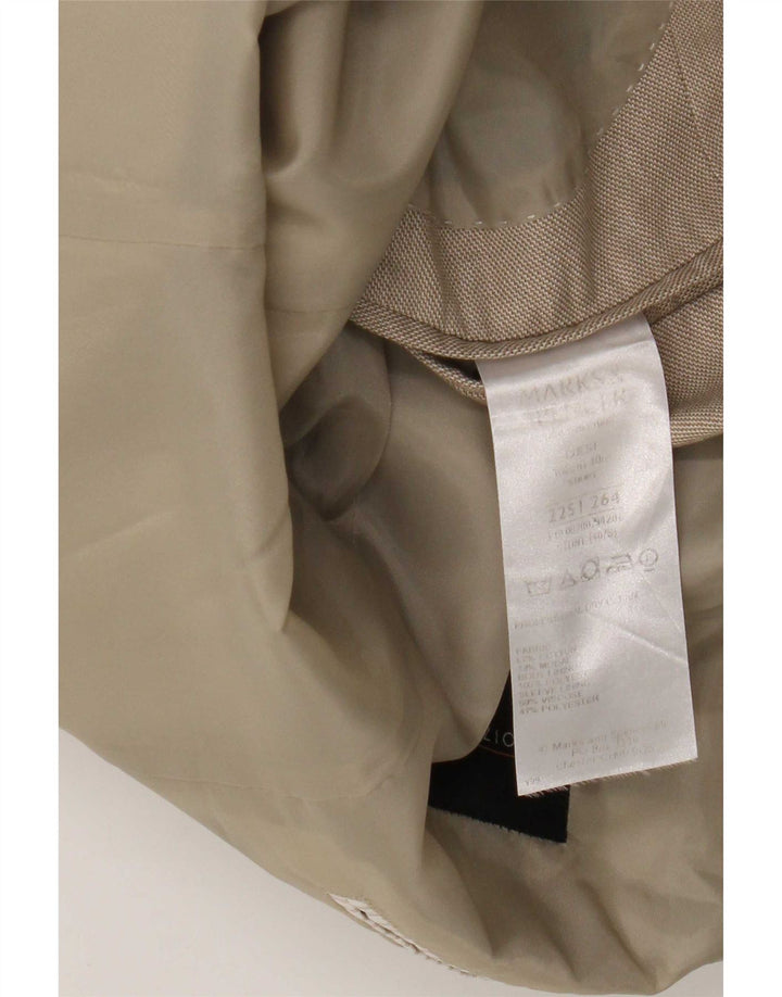 Marks & Spencer Herre 2-knaps blazerjakke UK 40 Medium Beige Bomuld