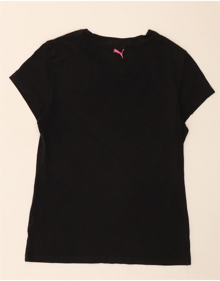 Puma Graphic T-Shirt Top UK 10 Small Black