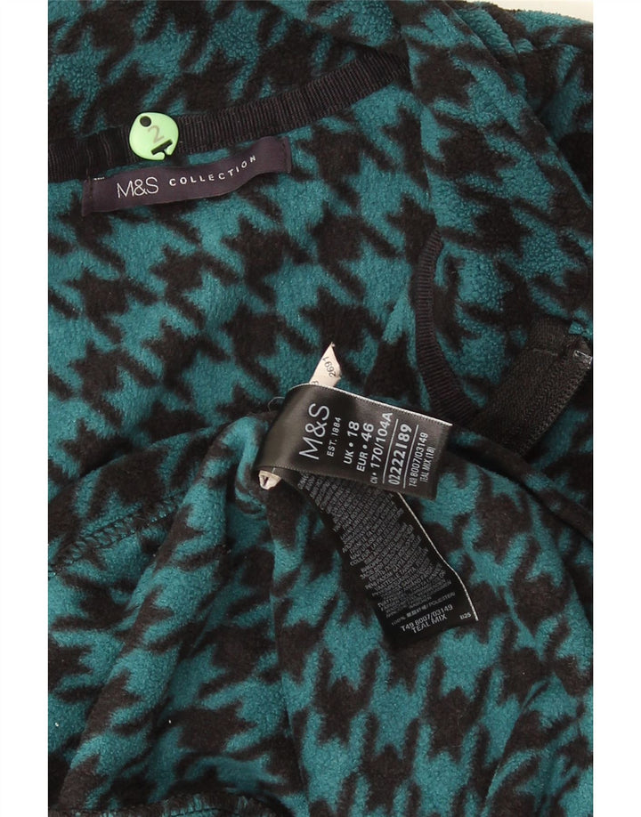 Marks & Spencer Fleecejakke til kvinder UK 18 XL Turkis Houndstooth