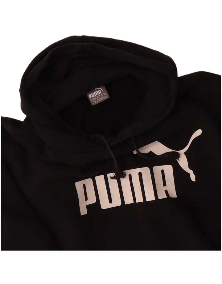 PUMA Mens Graphic Hoodie Jumper Medium Black Cotton