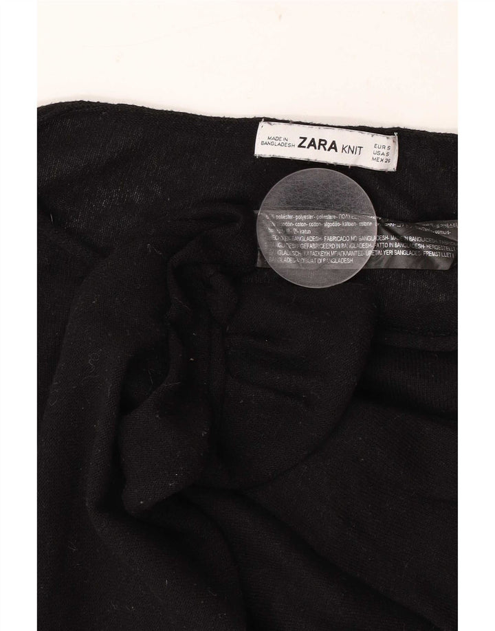 Zara Dame Oversized Boat Neck Jumper Sweater UK 10 Small Black Polyester