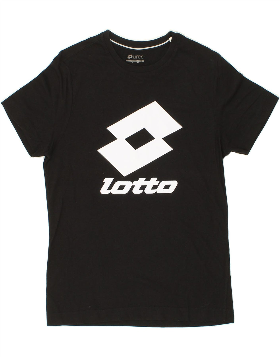 LOTTO Mens Graphic T-Shirt Top Small Black Cotton Vintage Lotto and Second-Hand Lotto from Messina Hembry 