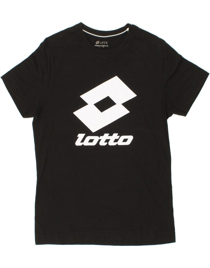 LOTTO Mens Graphic T-Shirt Top Small Black Cotton Vintage Lotto and Second-Hand Lotto from Messina Hembry 
