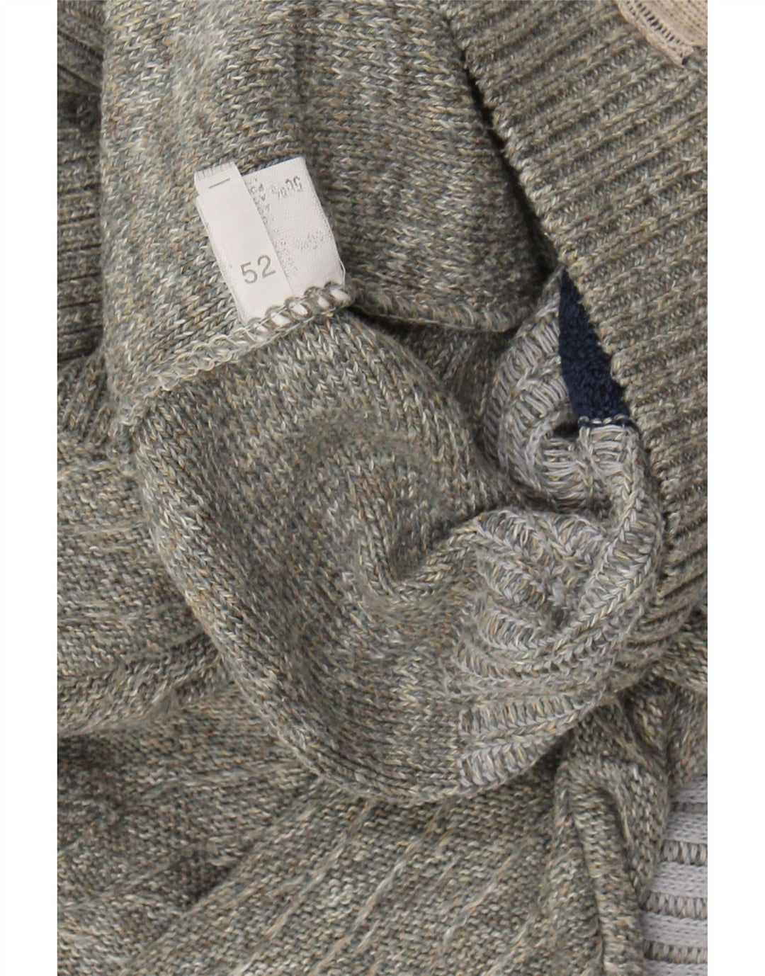 REPORTAGE Mens V-Neck Jumper Sweater IT 52 Large Grey Geometric Cotton Vintage Reportage and Second-Hand Reportage from Messina Hembry 
