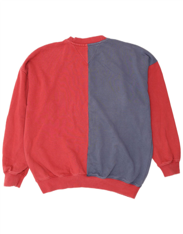 Tommy Hilfiger Herre Grafisk Sweatshirt Jumper XL Rød Colourblock Bomuld