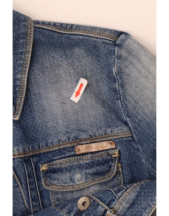 Guess Womens Crop denimjakke UK 6 XS Blue Cotton