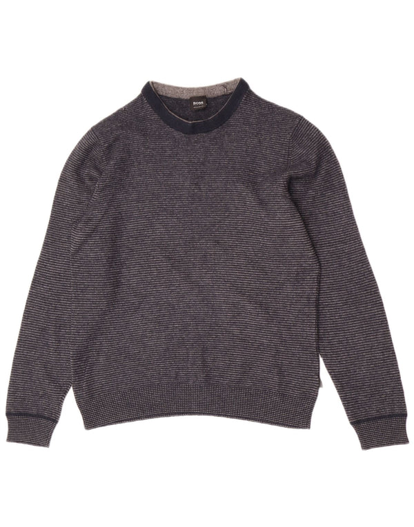 Hugo Boss drenge sweater med rund hals 13-14 år XL marineblå stribet