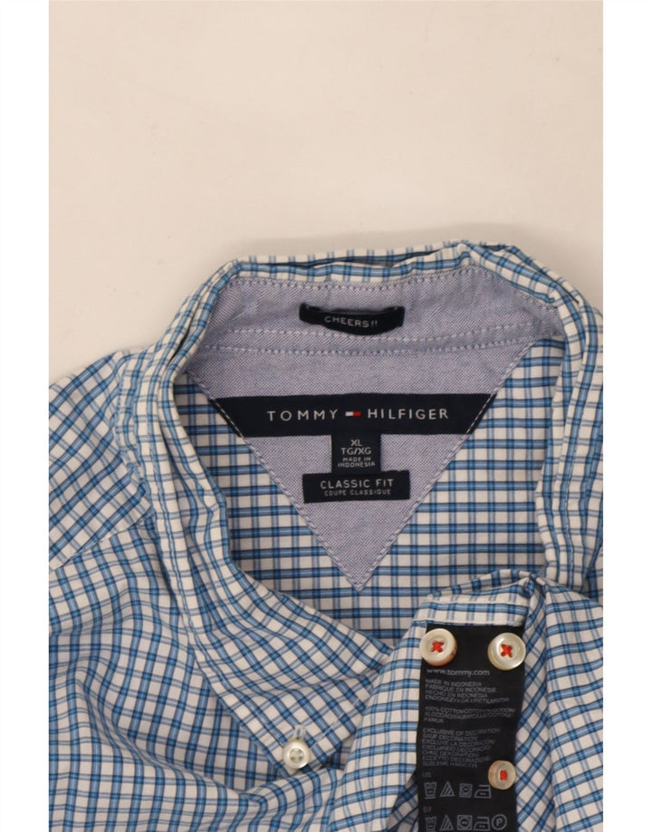 Tommy Hilfiger Herre Classic Fit skjorte XL Blå Gingham Bomuld
