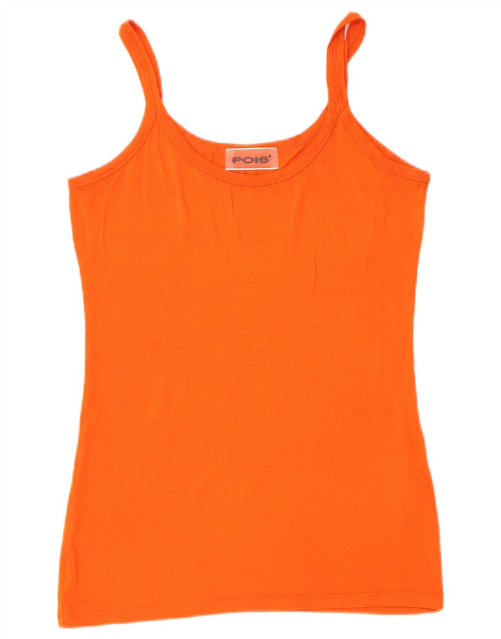 Vintage Dame Cami Top UK 14 Large Orange Viscose