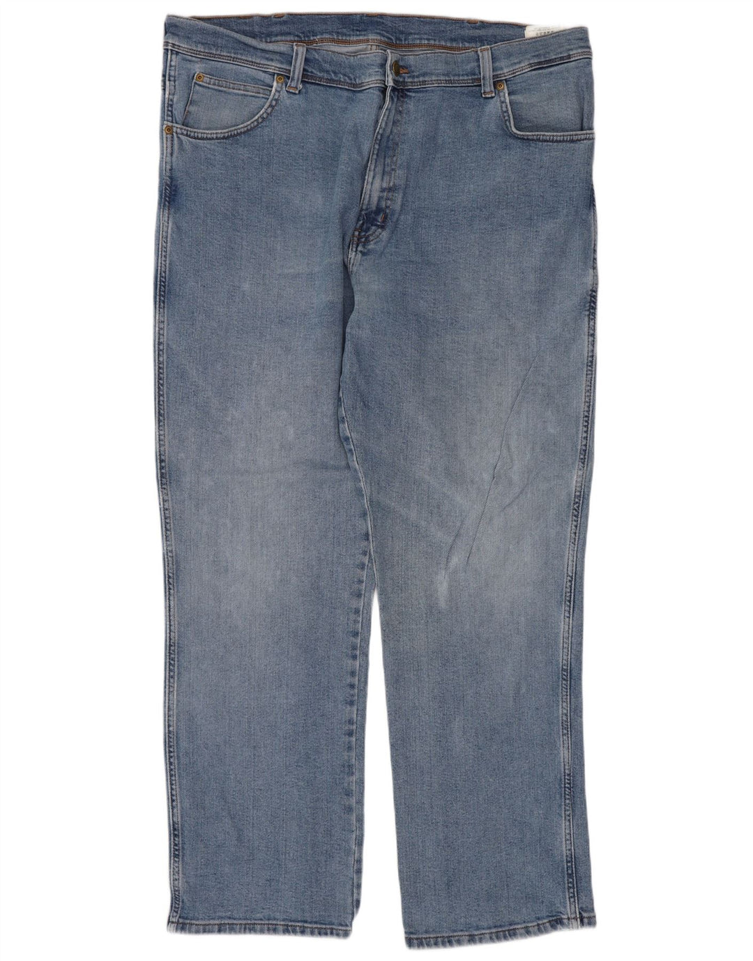 Wrangler Herre Regular Fit Straight Jeans W40 L30 Blå Bomuld