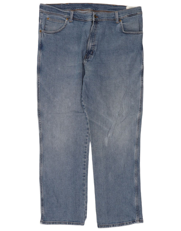 Wrangler Herre Regular Fit Straight Jeans W40 L30 Blå Bomuld