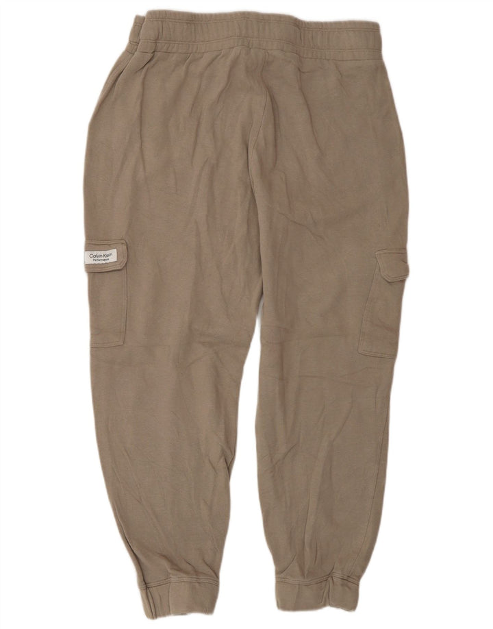 Calvin Klein Dame Cargo Træningsdragt Bukser Joggers UK 14 Medium Beige