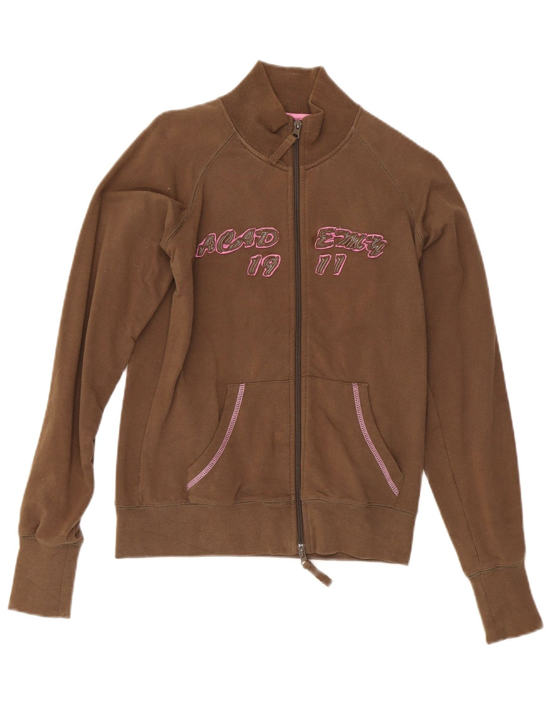Fila Grafisk træningsdragt topjakke til kvinder UK 10 Small Khaki Cotton