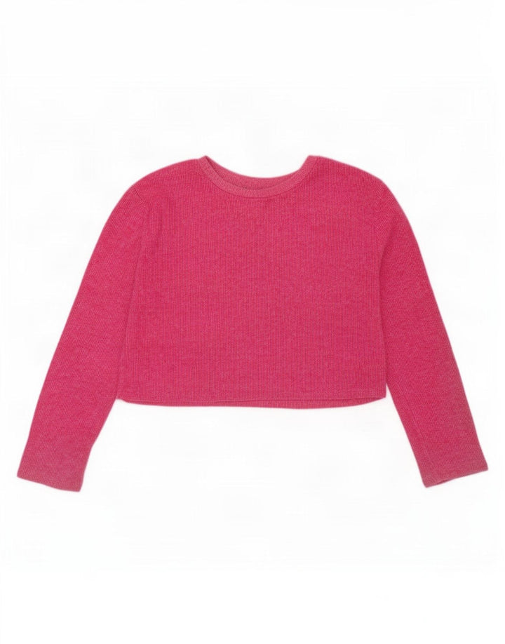Zara Womens Crop Top Langærmet UK 14 Medium Pink