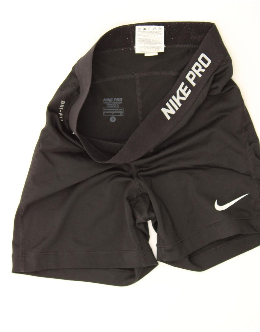 NIKE Womens Dri Fit Graphic Sport Shorts UK 8 Small Black Polyester Vintage Nike and Second-Hand Nike from Messina Hembry 