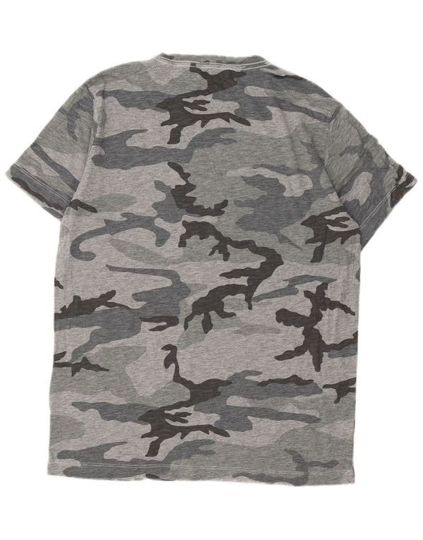 Replay Herre T-Shirt Top Stor Grå Camouflage